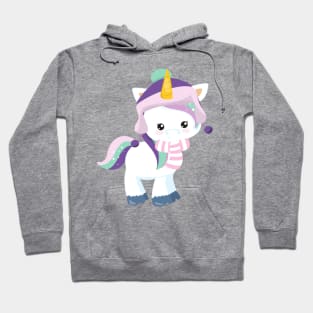 Winter Unicorn, Cute Unicorn, Magic Unicorn, Hat Hoodie